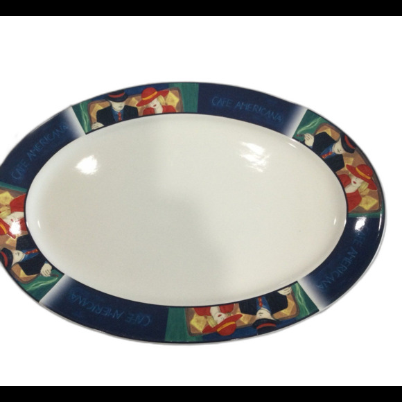 Sango Serving Platter Cafe Americana Oval 16” approx. #4911 - Picture 2 of 9